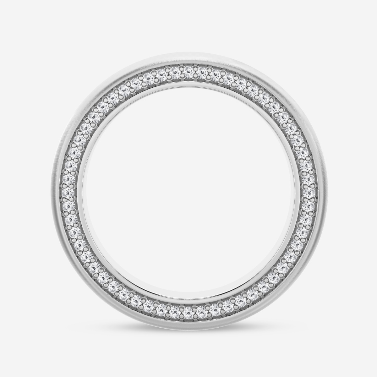 Additional Image 1 for  2/3 ctw Round Lab Grown Diamond 7mm Domed Satin Finish Eternity Band